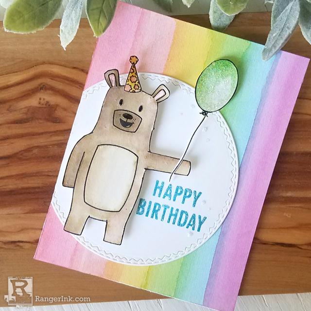 Happy Birthday Bear Card by Joy Baldwin