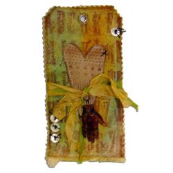 Shrink Plastic/UTEE “From Heart and Hand” Fabric Tag By Tammy Tutterow