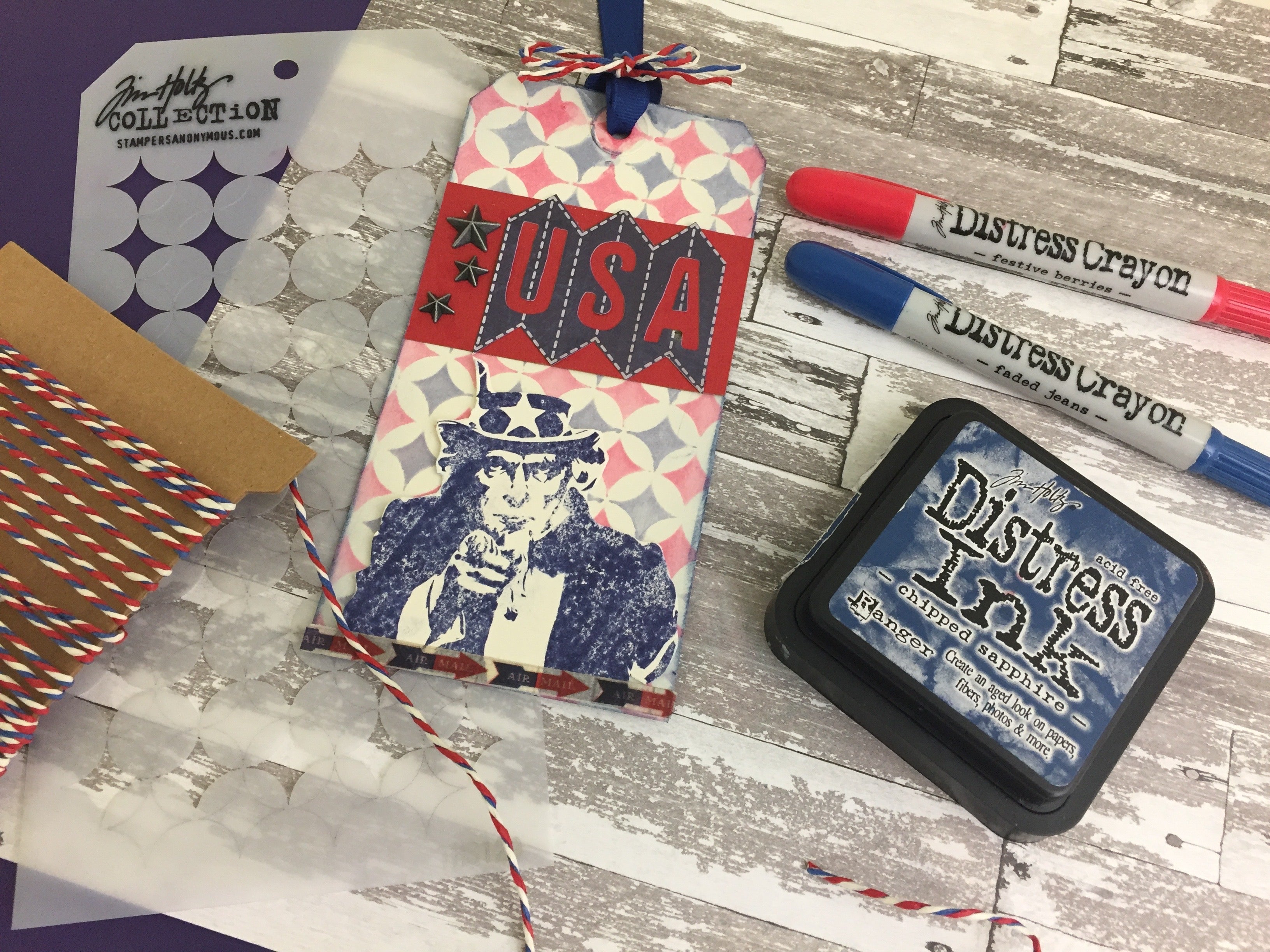 Tim Holtz Distress® Crayon Americana Tag