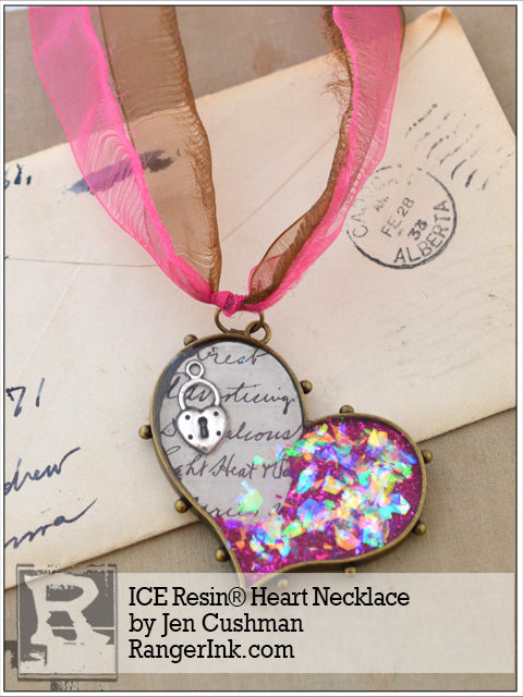 ICE Resin® Heart Necklace by Jen Cushman
