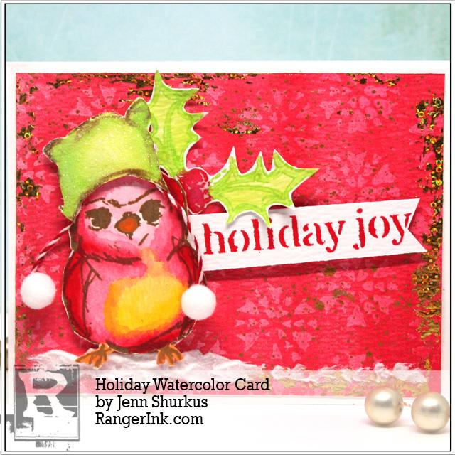 Holiday Watercolor Card By Jenn Shurkus