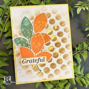Liquid Pearls Grateful Leaf Prints Card by Kimberly Boliver