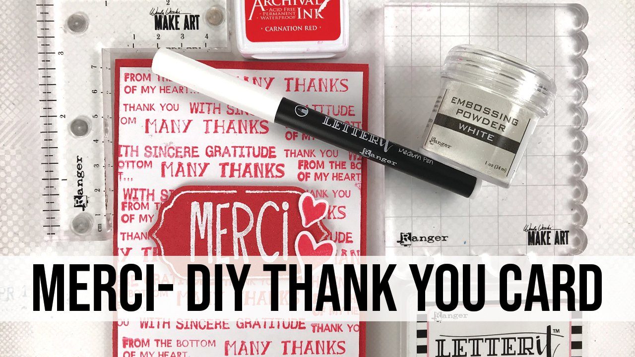 Wendy Vecchi MAKE ART Merci Thank You Card