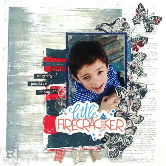 Mixed Media Fourth of July Scrapbook Page by Jess Francisco