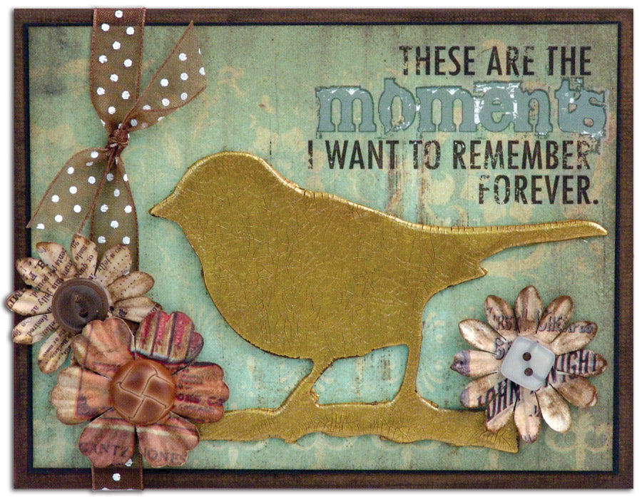 “Moments…” Distress Metallic Crackle Card By Tim Holtz