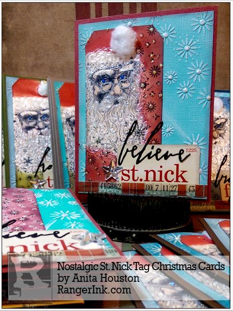 Nostalgic St. Nick Tag Christmas Cards by Anita Houston