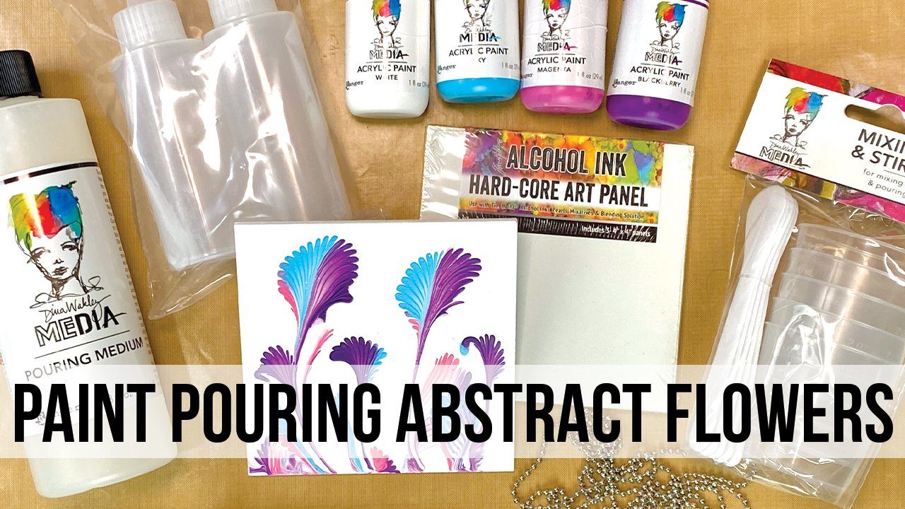 Paint Pouring Abstract Flowers