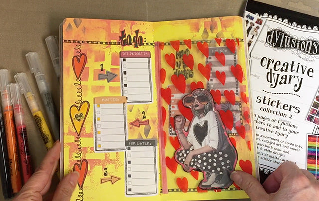 Patti Behan Resin Paper in Dylusions Dyalog Spread