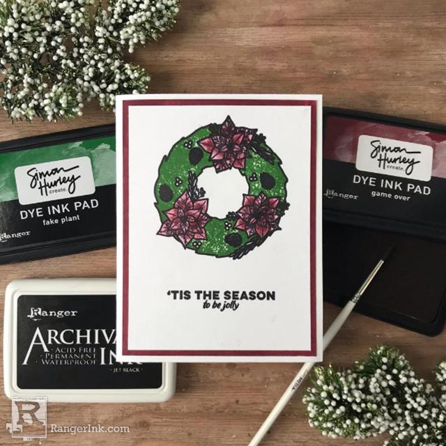 Posh Poinsettia Wreath Card by Jess Francisco