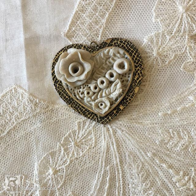 QuickCure Clay Lace Heart Pendant by Sharen AK Harris