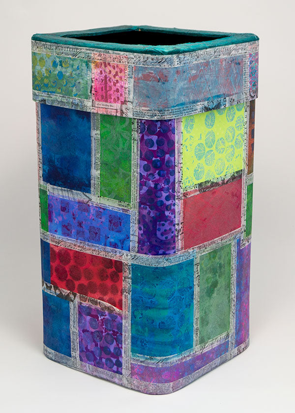 Recycled Trash Can by Kathy Paglia