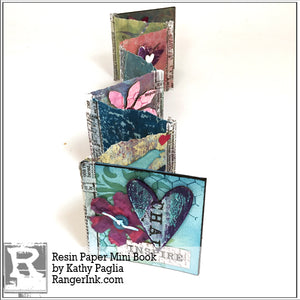 Resin Paper Mini Book by Kathy Paglia