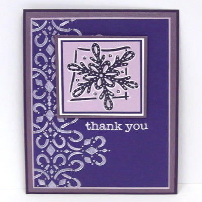 White Opaque Pen Winter Thank You Card By Roni Johnson