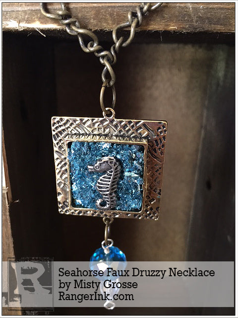 Seahorse Faux Druzzy Necklace by Misty Grosse