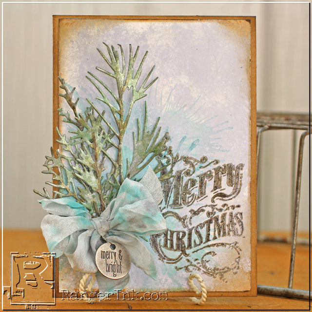 Shimmery Holiday Card featuring Alcohol Inks by Tammy Tutterow