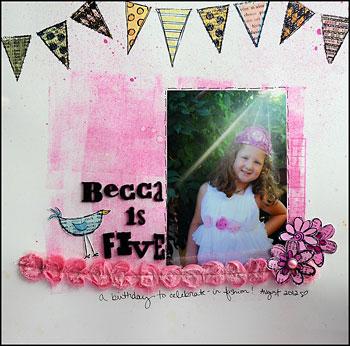 Specialty Stamping Paper Birthday Scrapbook Page