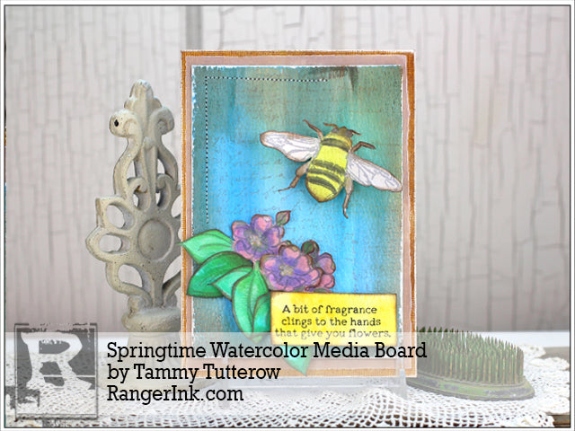 Springtime Watercolor Media Board by Tammy Tutterow