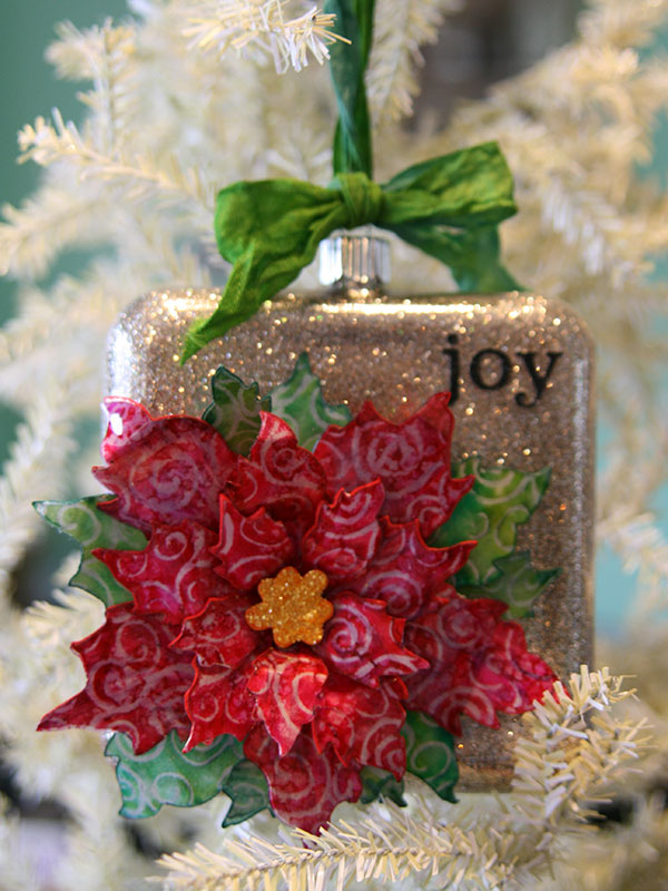 Stickles Tattered Poinsettia Christmas Ornament