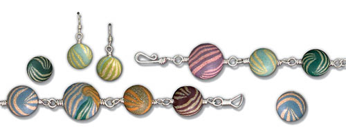 Striped Distress Embossing Powder™ Jewelry By Debbie Tlach