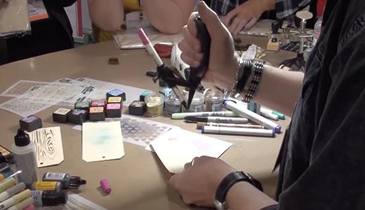 Tim Holtz® Distress Marker Spritzer Demo at Winter CHA 2014
