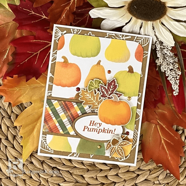 'Hey Pumpkin!' Archival Ink & Liquid Pearls Card by Lauren Bergold
