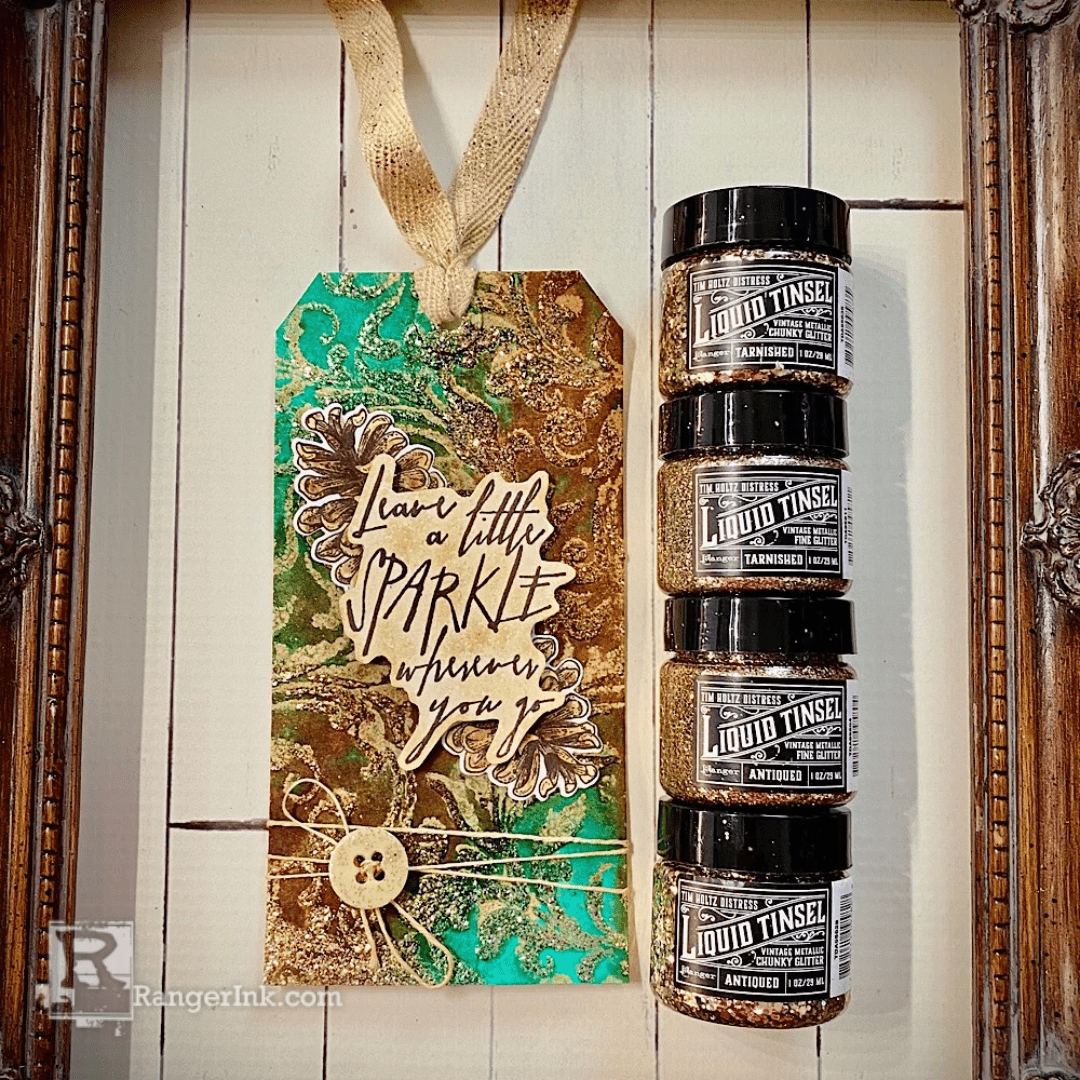 Tim Holtz Distress® Liquid Tinsel and Spray Stain Tags by Tami Bastiaans
