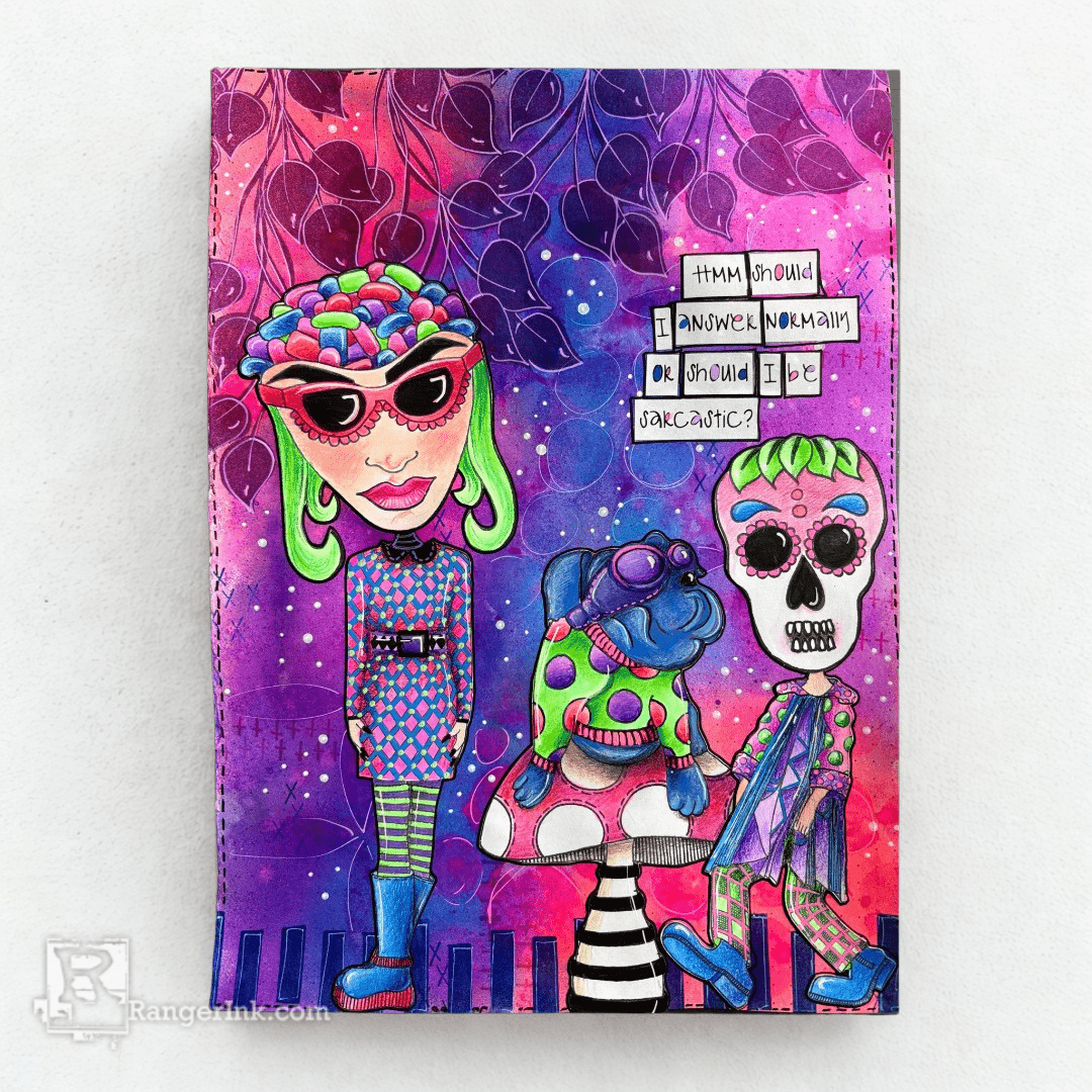 Dylusions Neon Ink Sprays Journal Page by Miranda van den Bosch