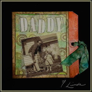 Watermark Resist/Distress Stain “Daddy and Me” Card by Linda Ledbetter
