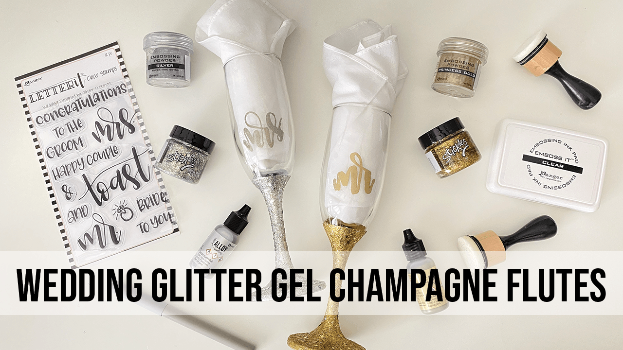 Wedding Glitter Gel Champagne Flutes