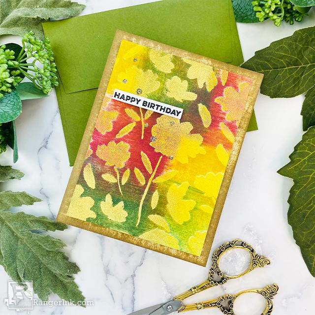 Archival Ink™ Fall Patchwork Background Card by Joy Baldwin