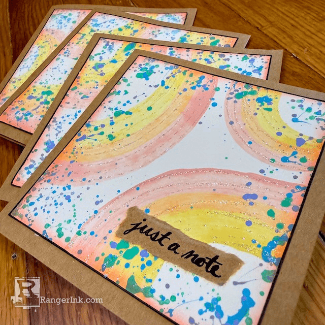 Dylusions Pastel Rainbow Notecards by Jess Peters