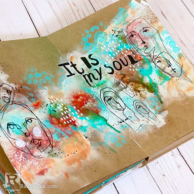 Dina Wakley My Soul Kraft Journal Spread by Megan Whisner Quinlan