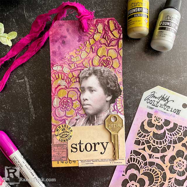 Distress Foundry Wax Story Tag by Cheiron Brandon