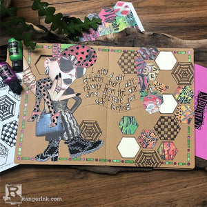 Star Peek-a-Boo Art Journal Page by Megan Whisner Quinlan