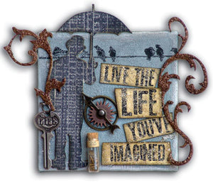 Distress Stickles “Live the Life” Canvas By Tim Holtz