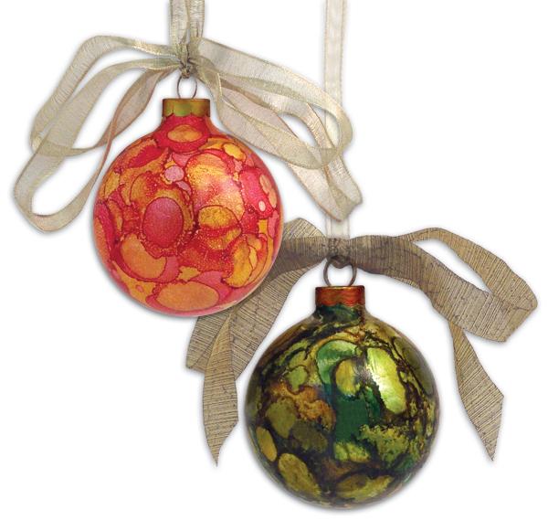 Adirondack® Alcohol Ink Holiday Ornaments By Debbie Tlach