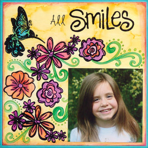 All Smiles 8″ x 8” Alcohol Ink Layout By Jen Starr