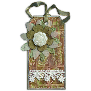 Embossed Flower Tag By Linda Cain
