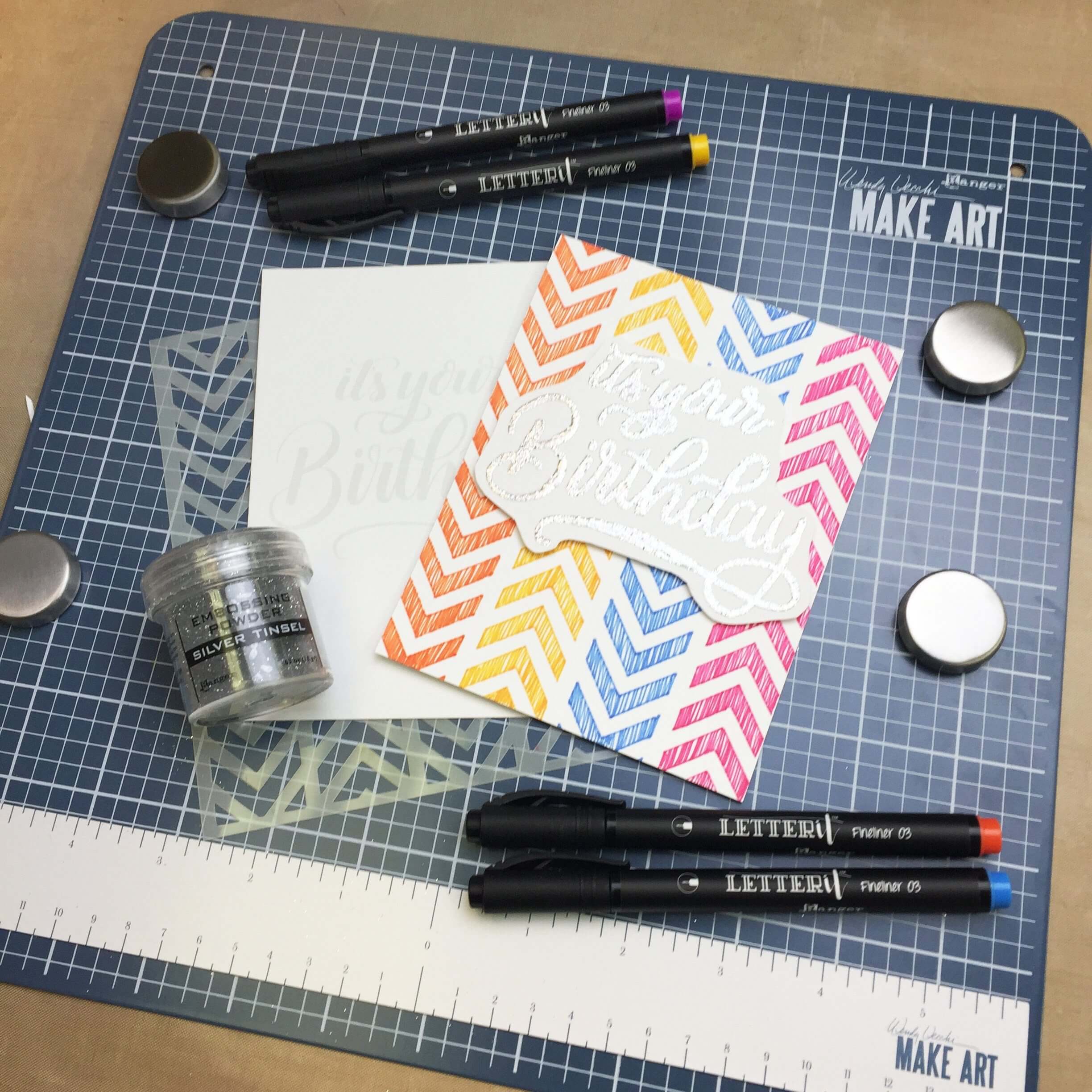 DIY Birthday Card with Letter It Fineliners!