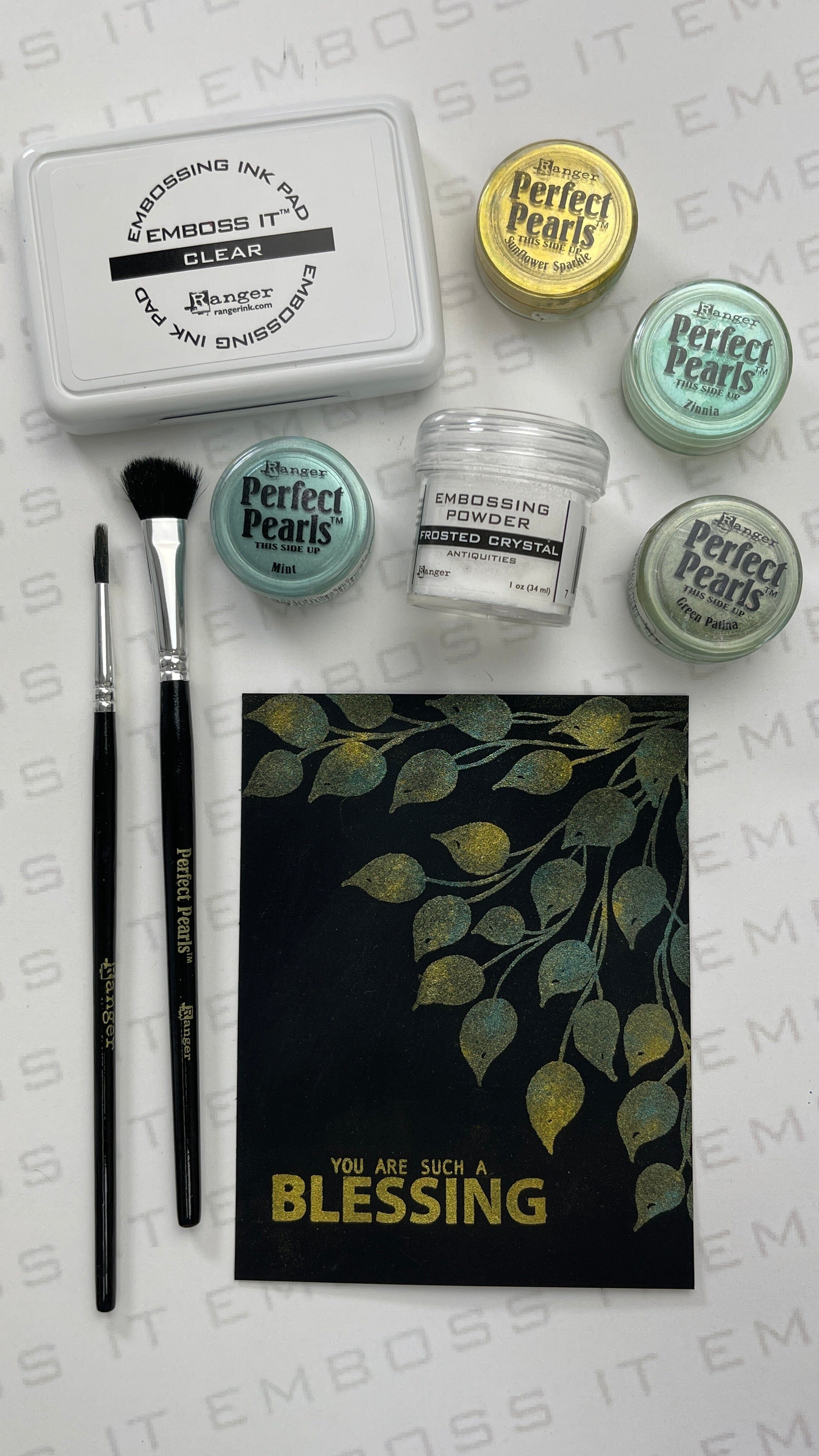 Frosted Crystal Embossing Powder with Perfect Pearls
