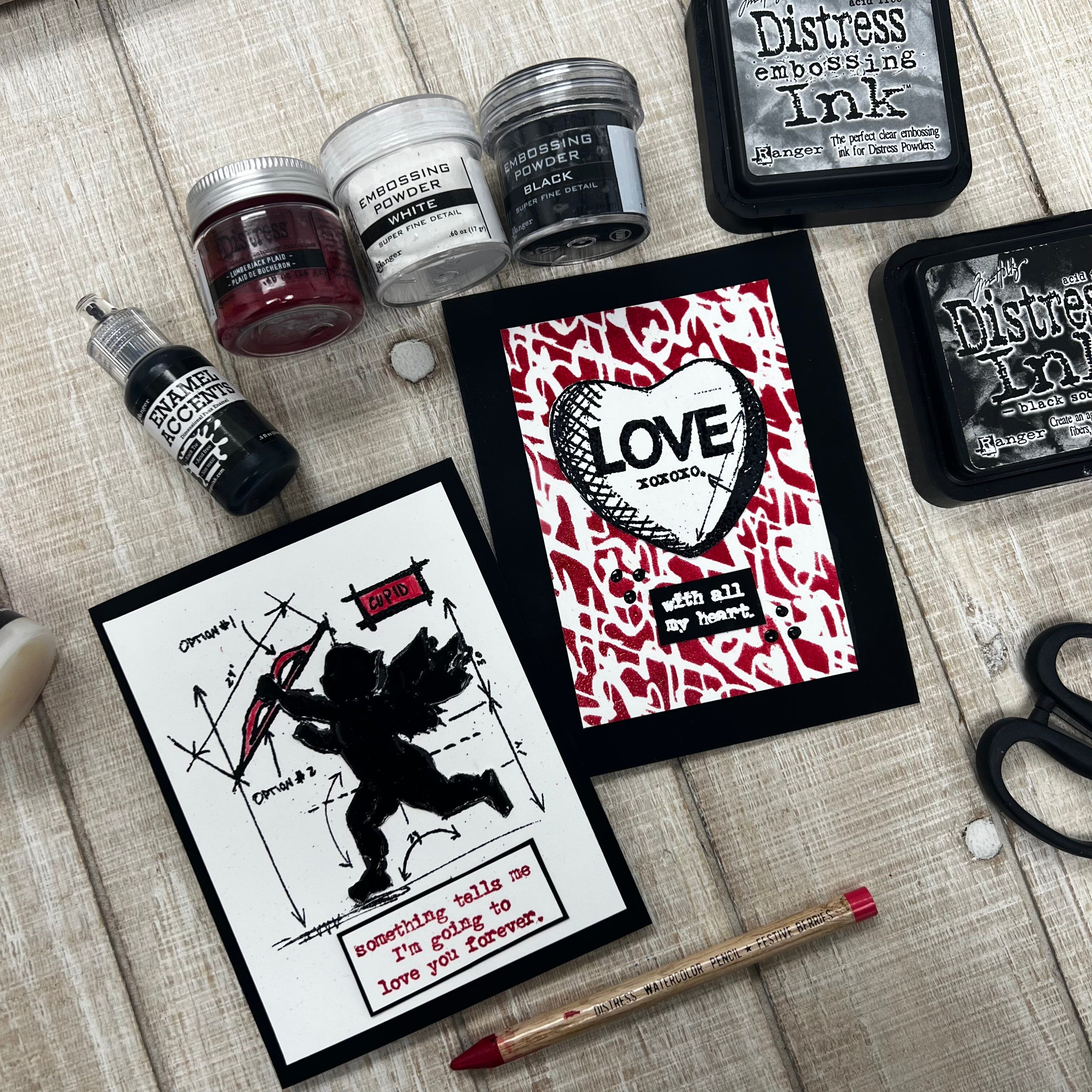 Tim Holtz Distress Valentine's Cards