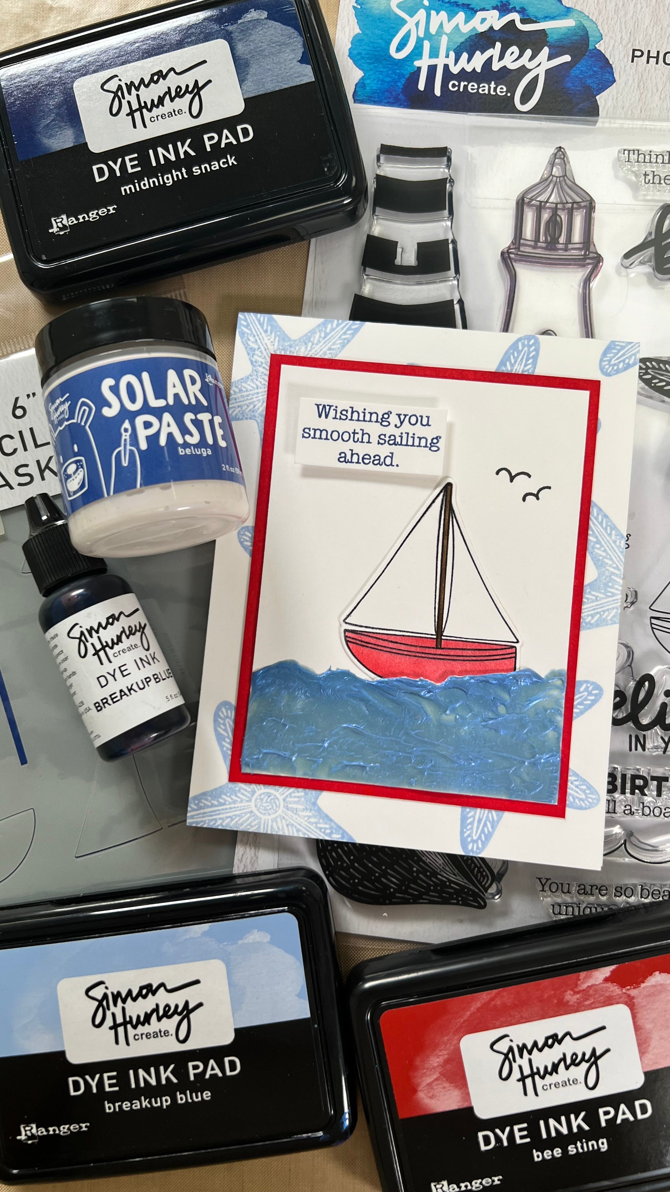 Simon Hurley create. Solar Paste Smooth Sailing Card