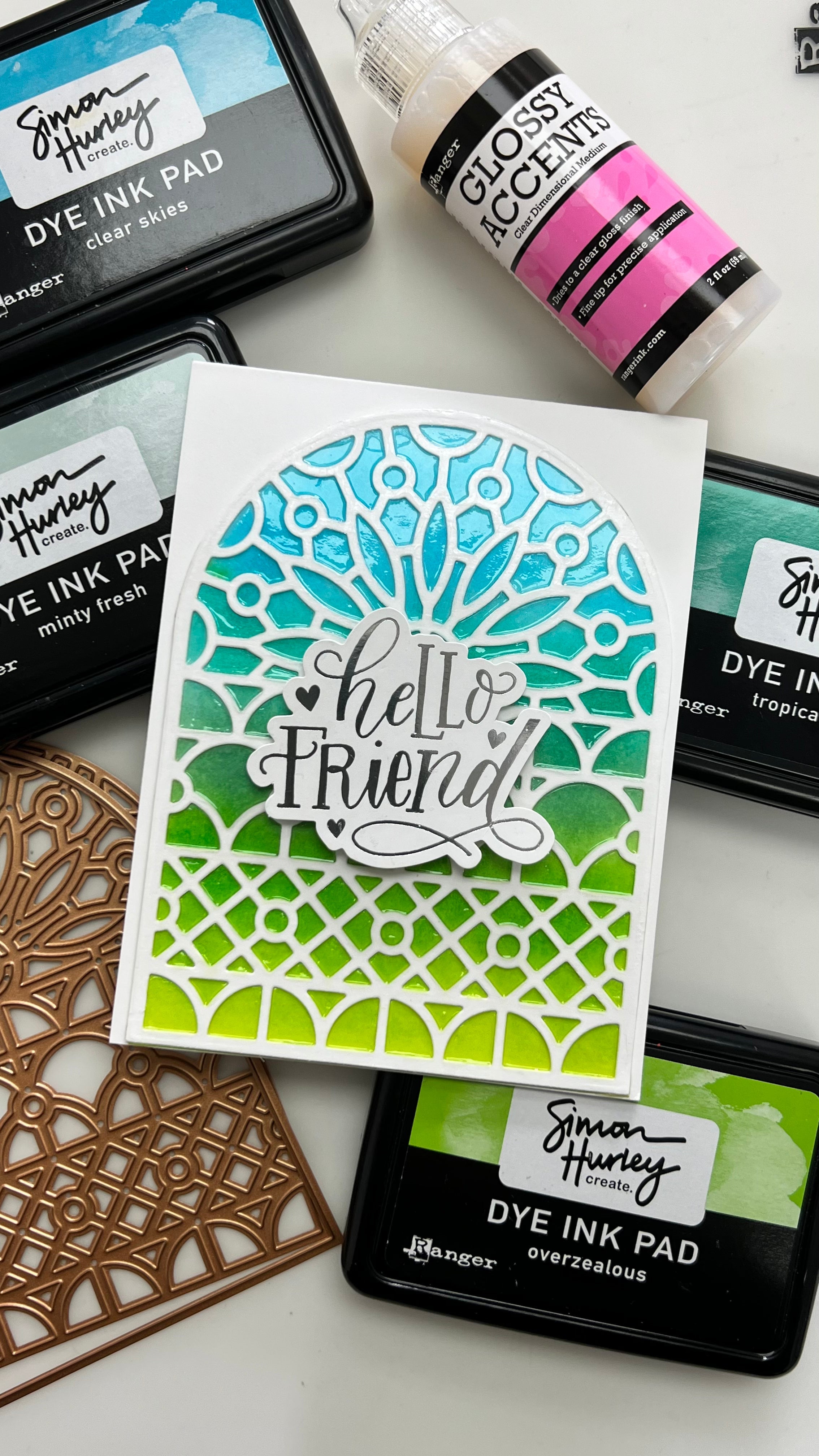 Glossy Accents Stained Glass Window Card