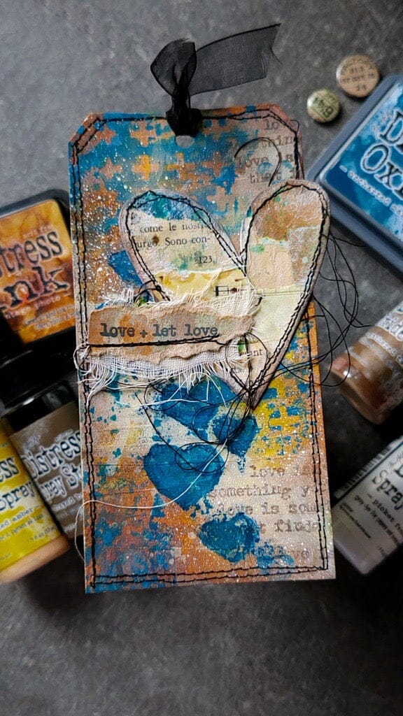 Distress Heart Tag