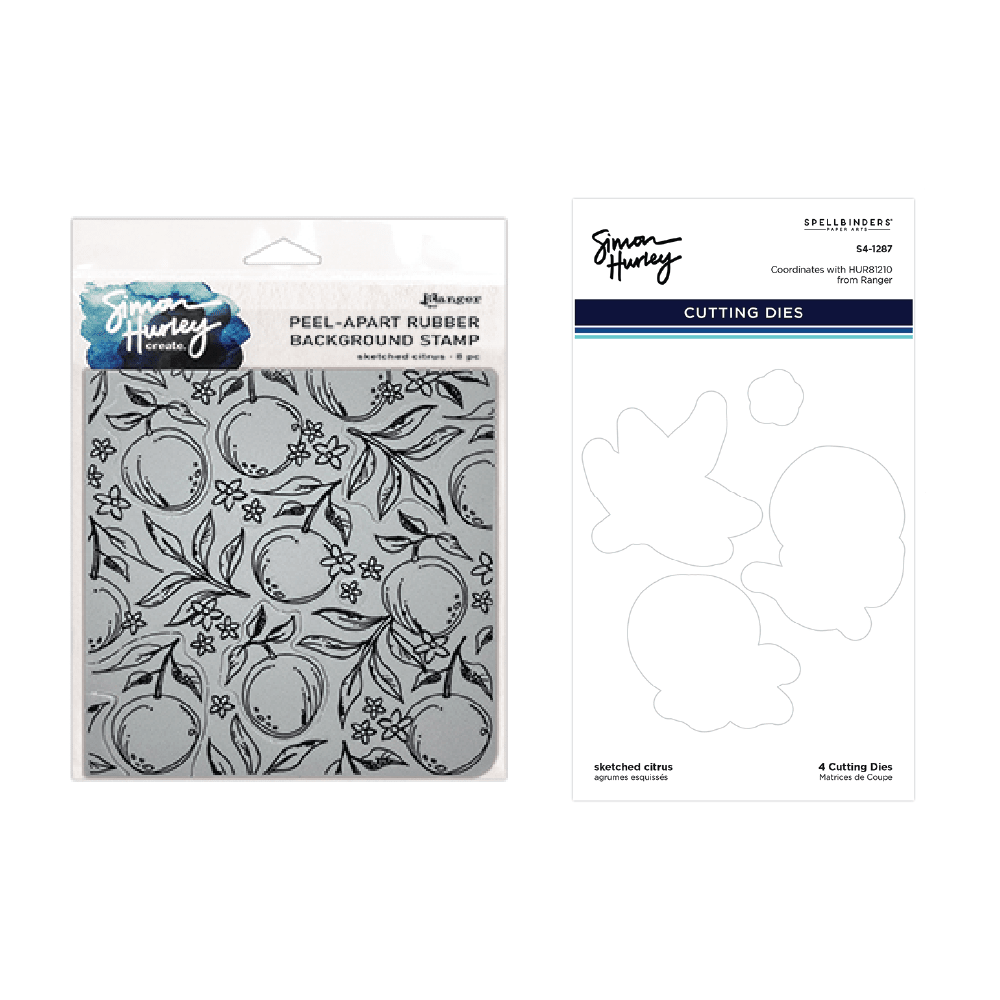 Simon Hurley Sketched Citrus Peel Apart Background Stamp Simon Hurley Sketched Citrus Peel Apart Background Stamp