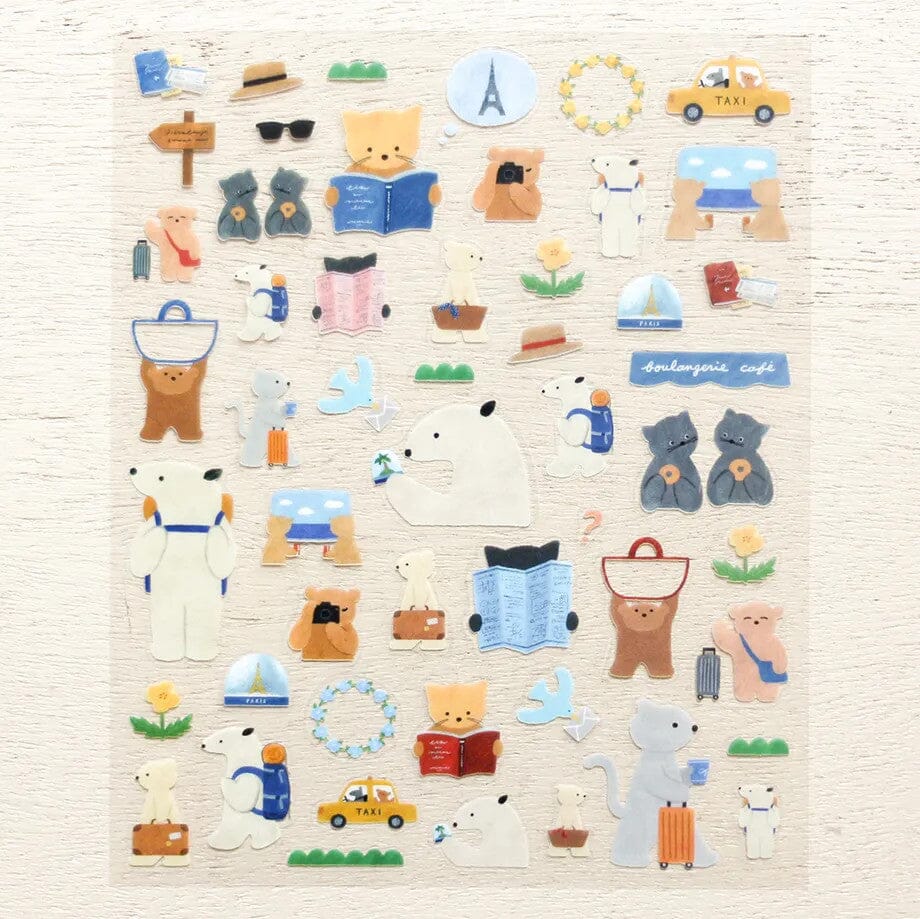 Cozyca Mariko Fukuoka Sticker Sheet - Lets Go On a Trip Surfaces Cozyca 