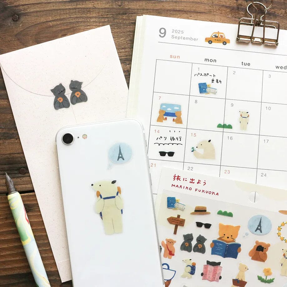 Cozyca Mariko Fukuoka Sticker Sheet - Lets Go On a Trip Surfaces Cozyca 