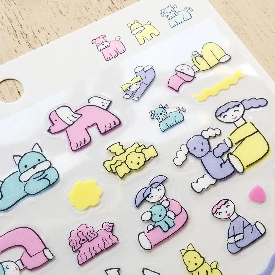 Cozyca Tadashi Nishiwaki Sticker Sheet - Relaxing with My Dog Surfaces Cozyca 