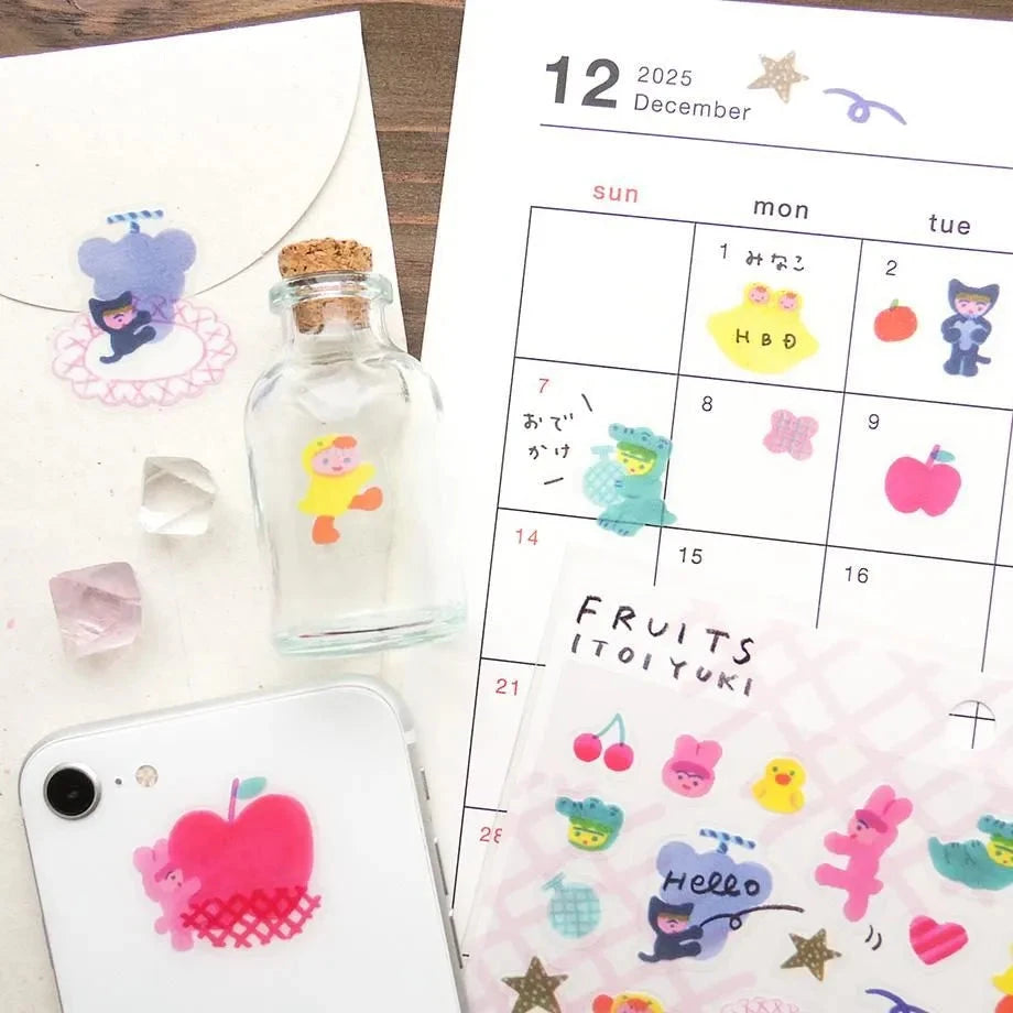 Cozyca Yuki Itoi Sticker Sheet - Fruits Surfaces Cozyca 