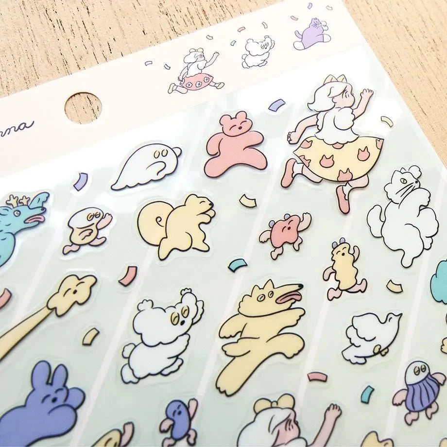 Cozyca Heisuke Kitazawa Sticker Sheet - Running, Running, Everyone Surfaces Cozyca 